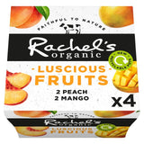 Rachel's Peach & Mango bio live yogurt 4 x 110g, imported from the UK