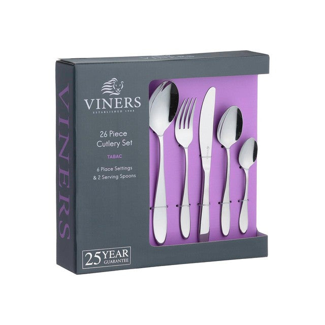 Viners Tabac 18/0 26-piece cutlery set (British brand)