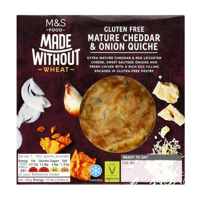 M&S Made Without Mature Cheddar & Zwiebel Glutenfreie Quiche 170g