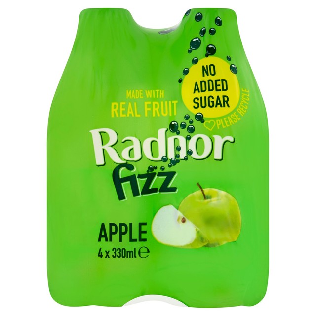 Radnor Fizz Apple sparkling soft drink 4 x 330ml, imported from the UK