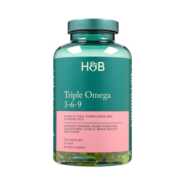 Holland & Barrett Triple Omega 3-6-9 supplement 120 capsules, UK version