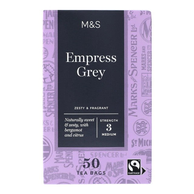 M&S Empress Grey tea bags 50 pack, imported from the UK