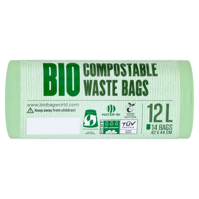 BioBag 12L compostable caddy bin liners - British product