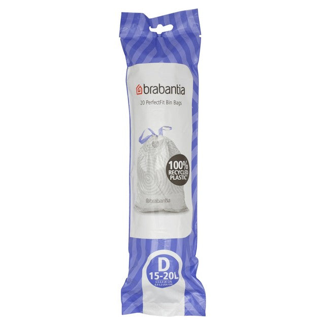 Brabantia PerfectFit Code D bin bags 15-20L - British product