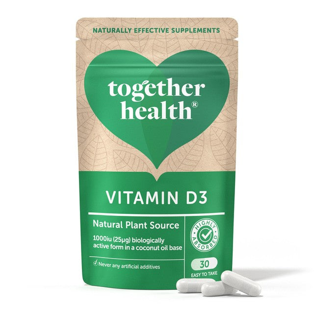 Together Health vitamin D3 plant source supplement 30 capsules (British brand)