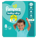 Pampers Baby-Dry Nappies Size 8 (17kg+) Essential Pack (British brand)