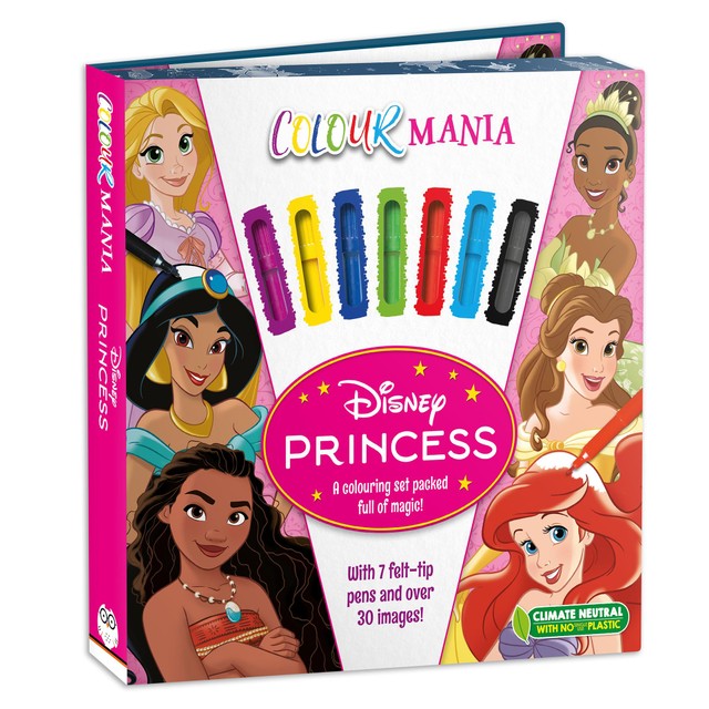 Igloo Books Disney Princess colouring set with pens, UK version
