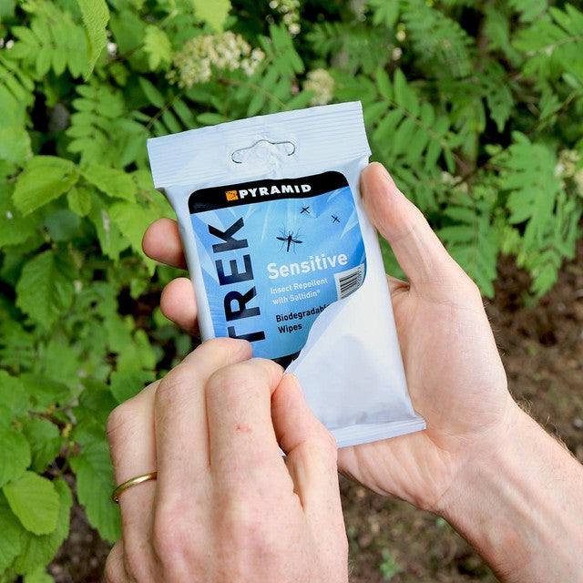 Pyramid Protect Sensitive Insect Repellent Wipes 15 per pack, imported from the UK