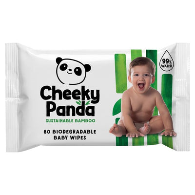 Die freche Panda biologisch abbaubaren Bambus-Feuchttücher für Babys, ohne Duft, 60 Tücher