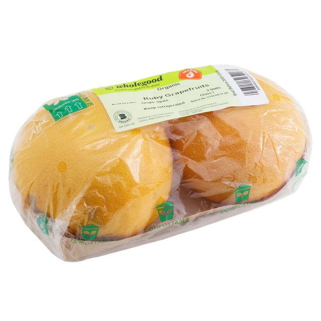 Wholegood Ruby Grapefruit Organic Fruit, imported from the UK