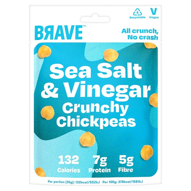 Brave Roasted Chickpeas Salt & Vinegar 35g - British product