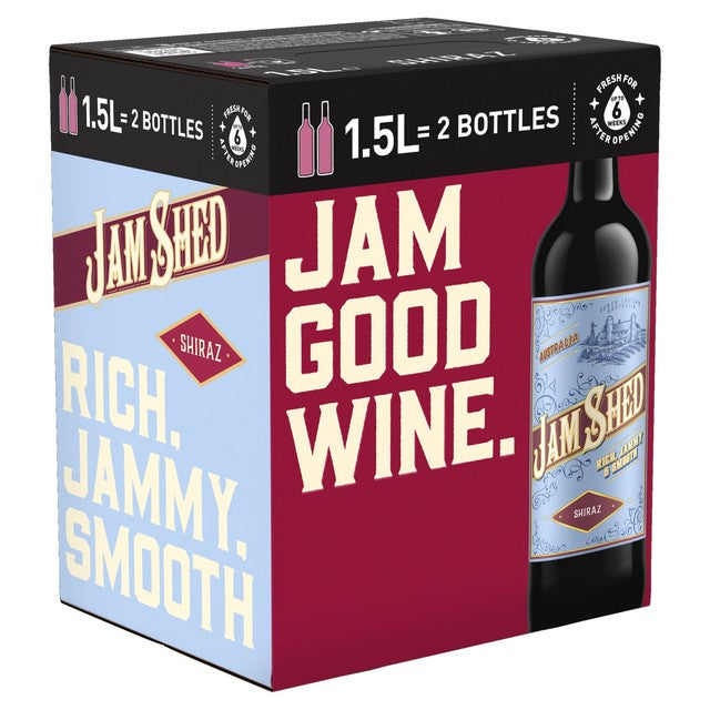 Jam Shed Shiraz boxed red wine 1.5L, UK version