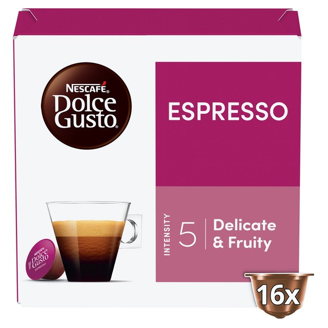 Dolce Gusto espresso pods pack of 16, imported from the UK