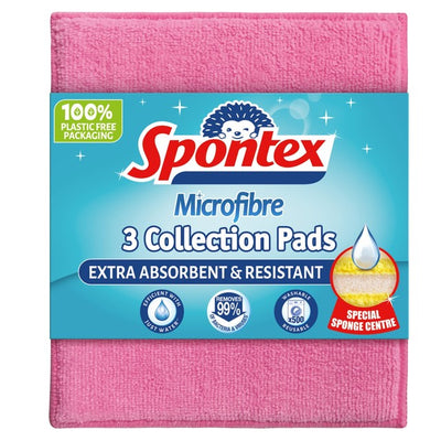 M&S Spontex Microfibre Pads Assorted Colours Cleaning Pads 3 Pack- Buy online at McGrocer