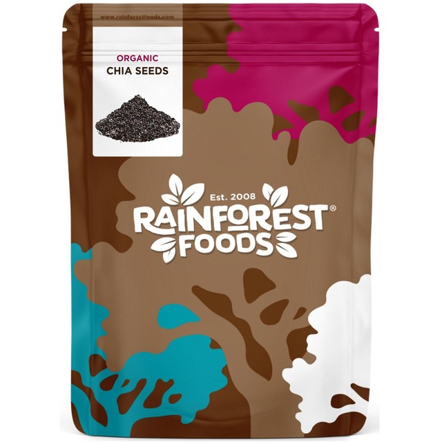 Rainforest Foods Organic Chia Seeds 300g, imported from the UK
