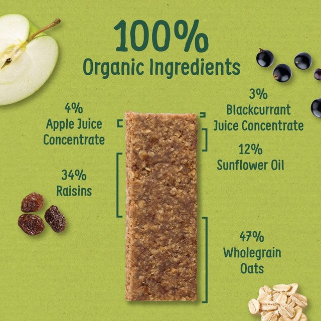 Organix Blackcurrant Oaty Bars multipack 6x23g, imported from the UK