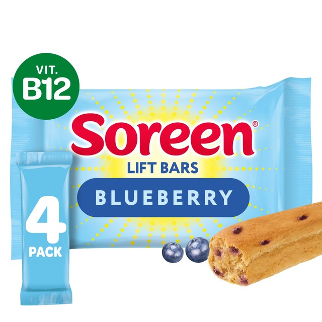 Soreen blueberry cake bars 4 pack (British brand)