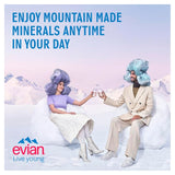 Evian still mineral water 750ml glass bottle - British product
