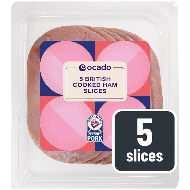 Ocado honey cured cooked ham 125g, imported from the UK