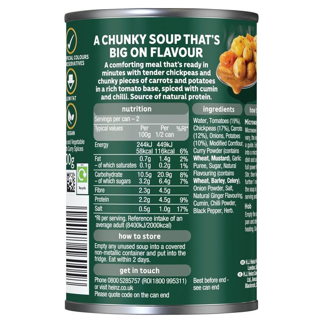 Heinz Big Soup Spiced Chickpea 400g, imported from the UK