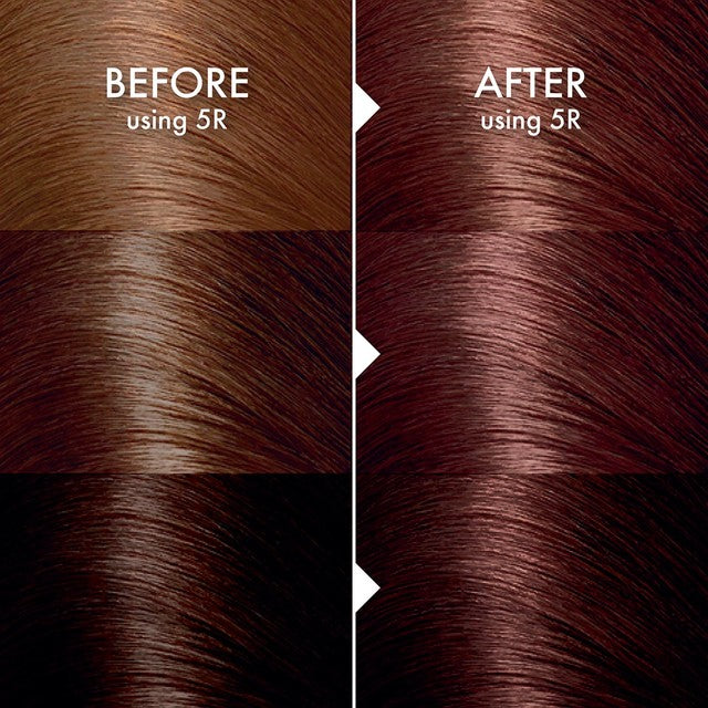 John Frieda hair dye Medium Red Brown 5R, UK version