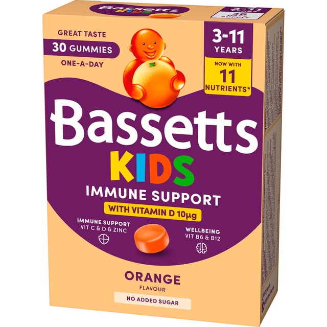 Bassetts kids multivitamin gummies orange flavour 30 pack - British product