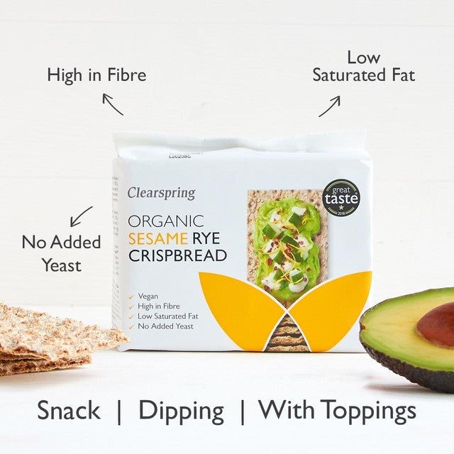 Clearspring organic rye crispbread with sesame seeds 200g - British product