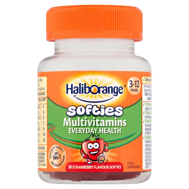 Haliborange Kid's Softies Multivitamin Strawberry Gummies, UK version