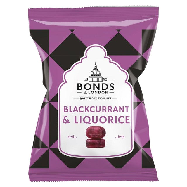 Bonds blackcurrant and liquorice boiled sweets (British brand)