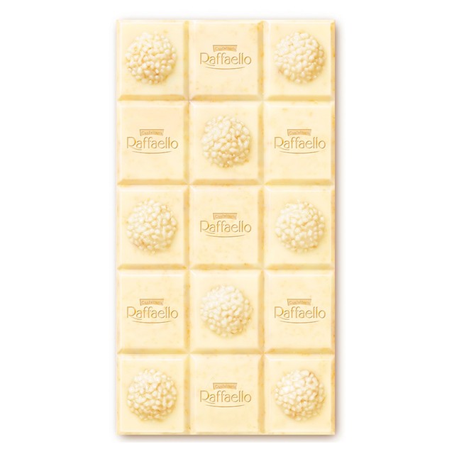 Ferrero Raffaello white chocolate and coconut bar with almond filling 90g - British product