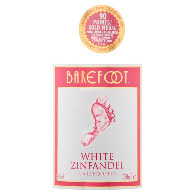Barefoot White Zinfandel rosé wine 75cl - British product