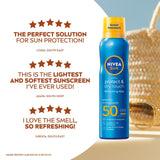 Nivea SUN Protect & Dry Touch sunscreen spray SPF 50 200ml, imported from the UK