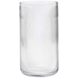 M&S clear ribbed glass cylinder vase 27cm (British brand)