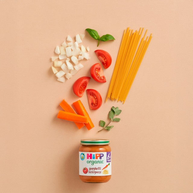 HiPP Organic Spaghetti Bolognese baby food jar 125g, UK version