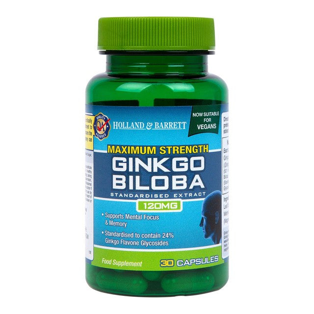 Holland & Barrett Ginkgo Biloba vegan capsules 30 pack, UK version