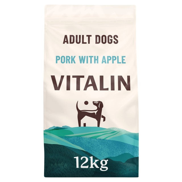 Vitalin Adult Pork with Apple dog food 12kg (British brand)