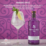 Whitley Neill Rhubarb & Ginger Gin 70cl (British brand)