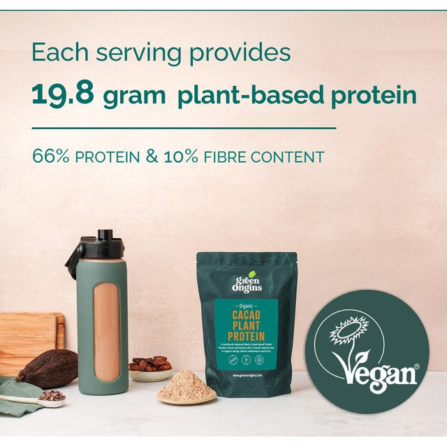 Green Origins cacao plant protein powder 300g, UK version