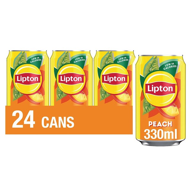 Lipton peach flavoured ice tea 330ml can, UK version