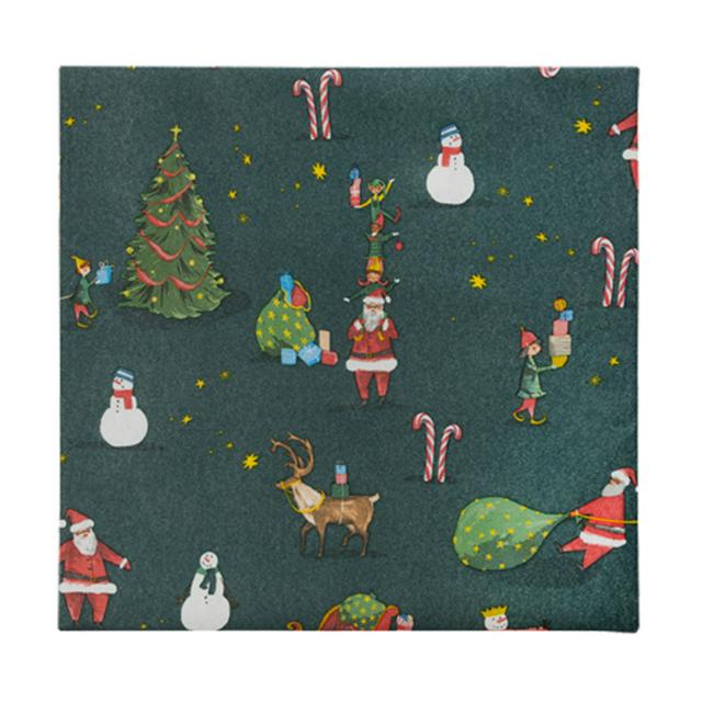 Disposable Christmas Santa-Themed Green Tablecloth 118cm x 180cm