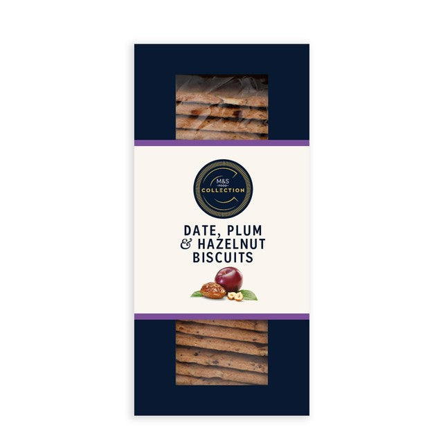 M&S date plum and hazelnut biscuits 130g, imported from the UK