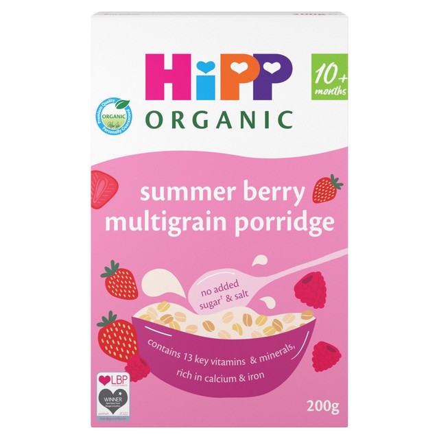 HiPP Organic Summer Berry Multigrain Porridge 200g, UK version