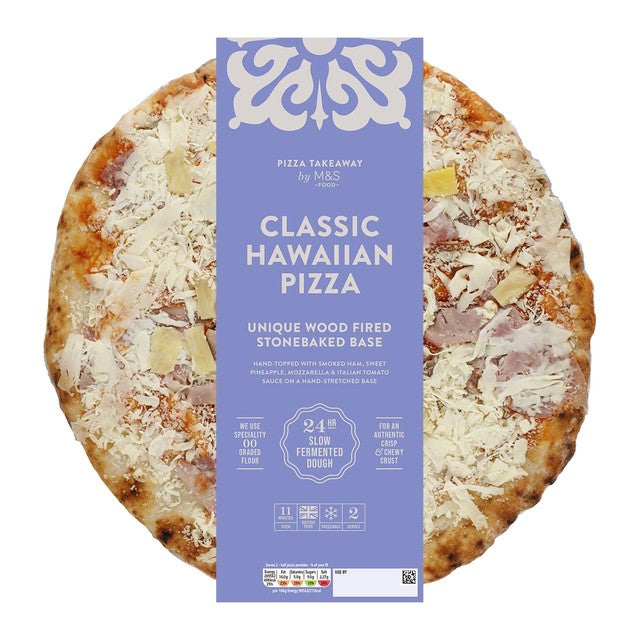 M&S Classic Hawaiian Woodfired Pizza 463g, imported from the UK