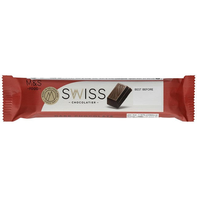 M&S Swiss dark chocolate 50g, imported from the UK