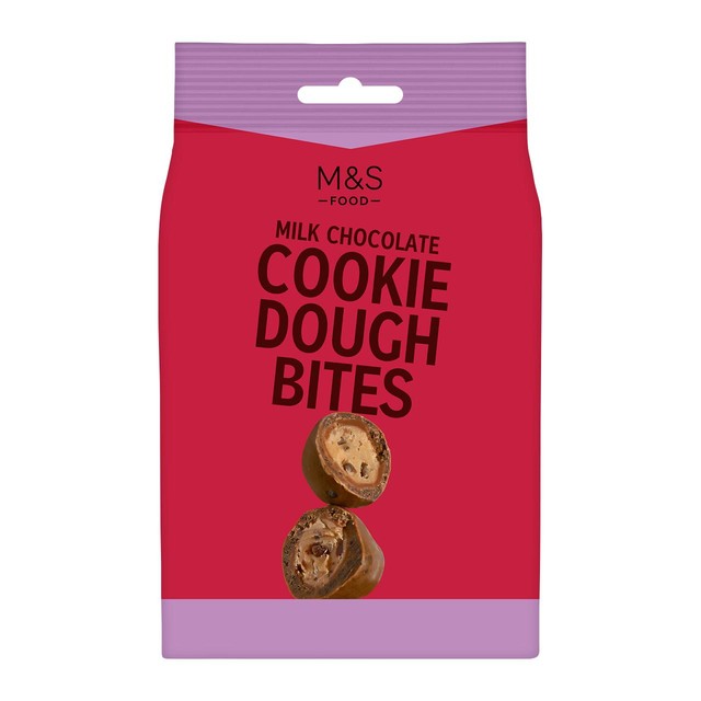 M&S milk chocolate cookie dough bites 140g, imported from the UK