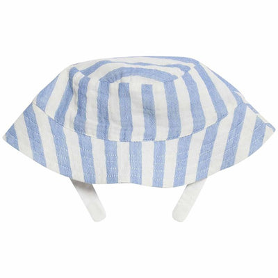 M&S Blau Gestreiftes Strampler- und Sonnenhut-Set 6-9 Monate