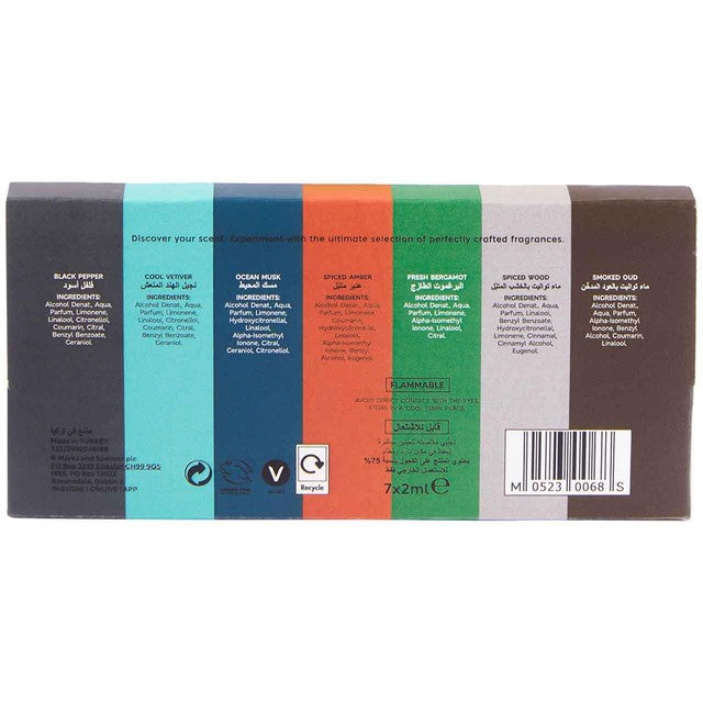M&S Discover men's eau de toilette gift set 7x2ml, imported from the UK