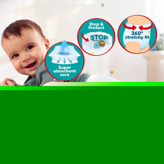 Pampers Baby-Dry extra absorption nappy pants size 5+, imported from the UK