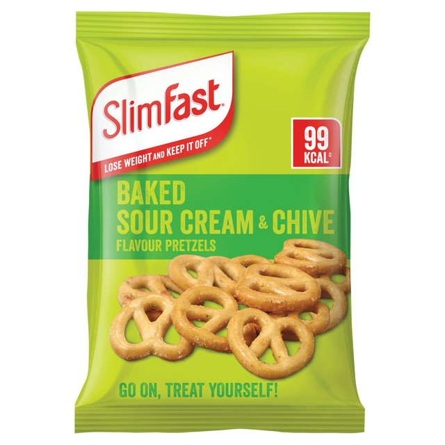 SlimFast Sour Cream & Chive Pretzel Snack Bag 23g (British brand)