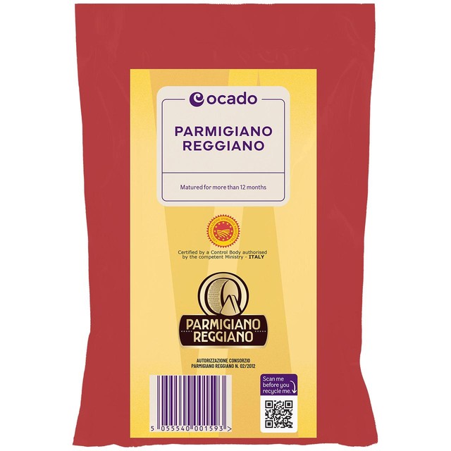 Ocado Parmigiano Reggiano grated cheese 100g, UK version